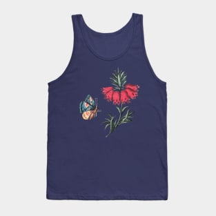 Butterfly and flowers - vintage Tank Top